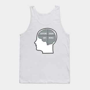 Brain Needs Caffeine Wifi Memes Tank Top